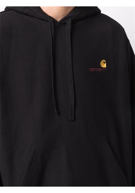 hooded smerican script sweatshirt man black CARHARTT WIP | I02827989.XX